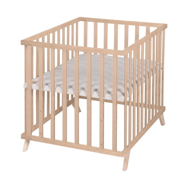 Кошара за игра от масивен бук с регулируема височина 75x100 cm в естествен цвят Lil Planet – Roba-image-3