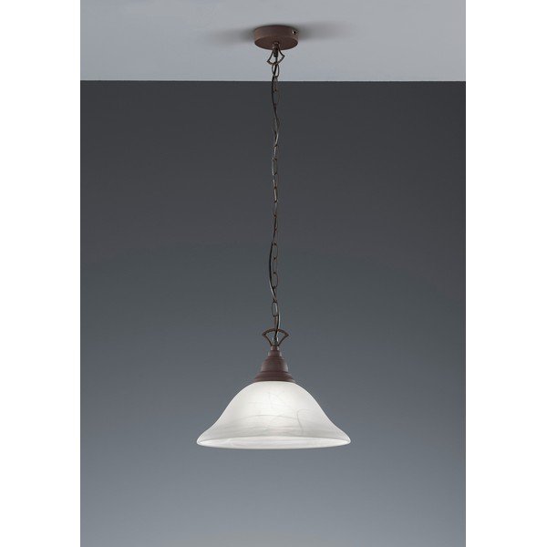 Тъмносиво метално висящо осветително тяло със стъклен абажур ø 33,5 cm Country – Reality-image-1