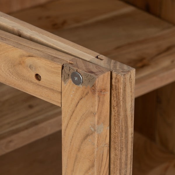 Витрина от масивна акация в естествен цвят 180x80x40 cm Creel – Ixia-image-4