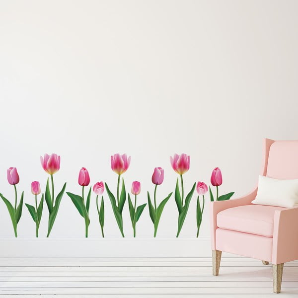 Комплект стикери за стена Pink Tulips - Ambiance
