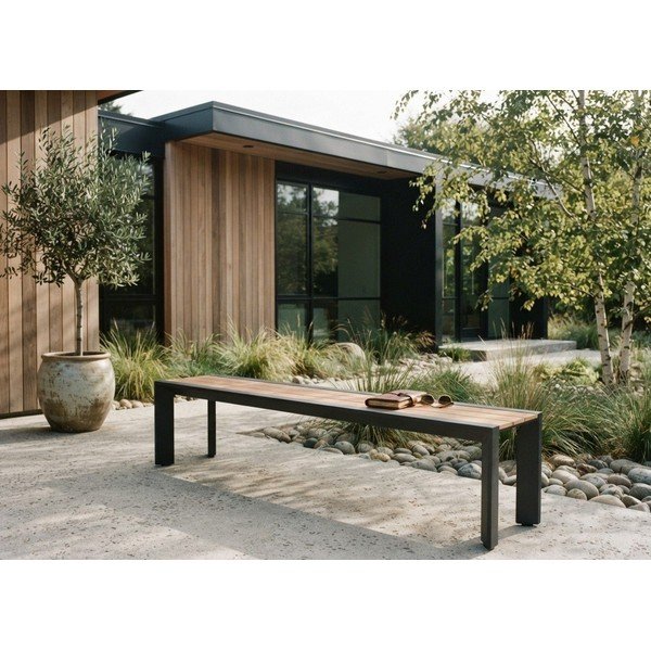 Тъмносива метална градинска пейка Silea – Garden Pleasure-image-1