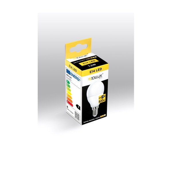 Топла бяла LED крушка E14, 7,5 W – Sollux-image-1
