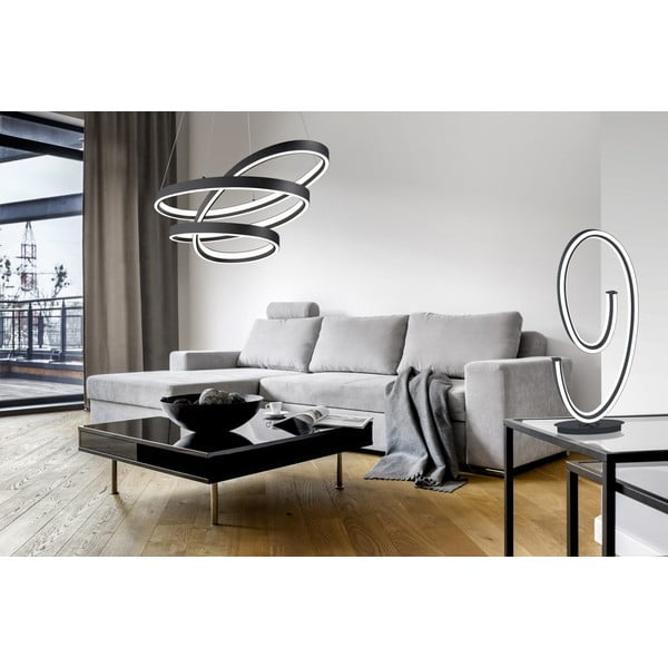 Черно LED висящо осветително тяло с гласово управление/ управление чрез мобилно приложение с метален абажур Ciola – CINQUE-image-1