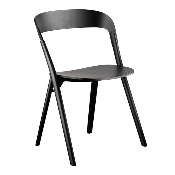 Черен трапезен стол, изработен от ясенова дървесина Pila - Magis