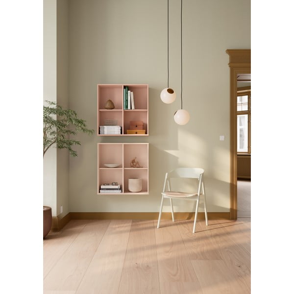 Светлорозова висяща библиотека 70x70x27 cm Mistral – Hammel Furniture-image-1