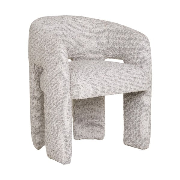 Светлосив тапициран трапезен стол с подлакътници Monroe – House Nordic