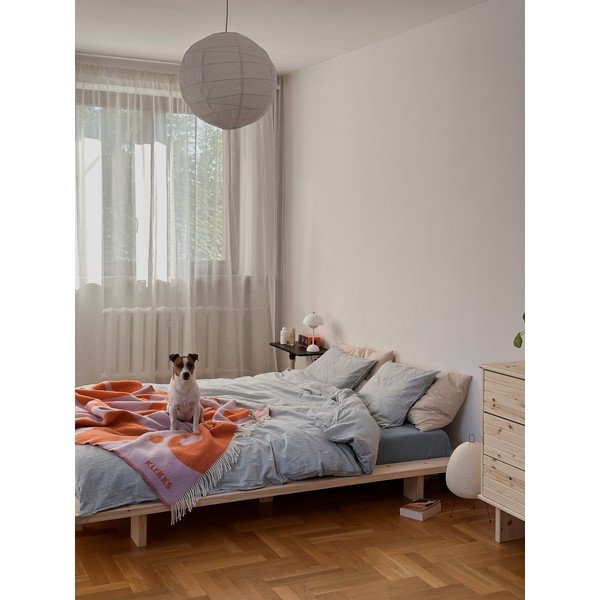 Двойно легло от масивен бор с включена подматрачна рамка в естествен цвят 180x200 cm Japan – Karup Design-image-1