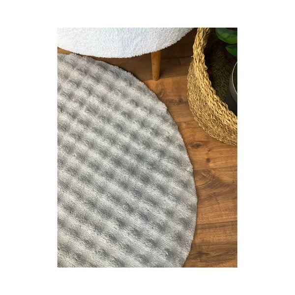 Сив кръгъл килим подходящ за пране ø 120 cm Bubbly – Oyo Concept-image-4