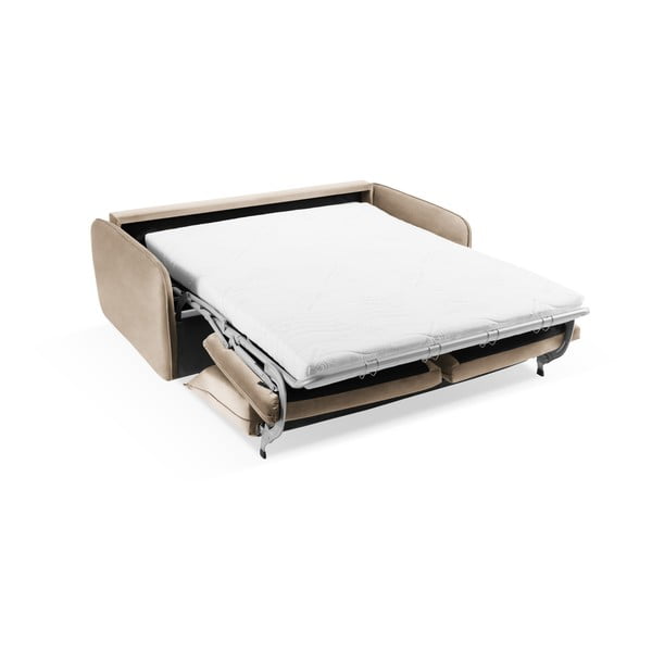 Бежов кадифен разтегателен диван 194 cm Vienna - Cosmopolitan Design-image-4