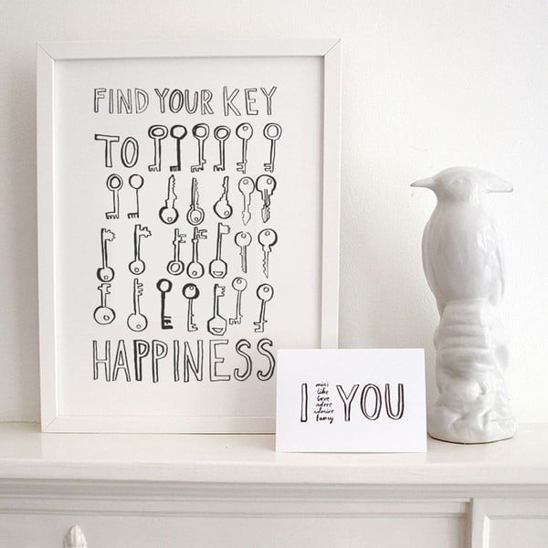 Plakát Karin Åkesson Design Key To Happiness, 30x40 cm