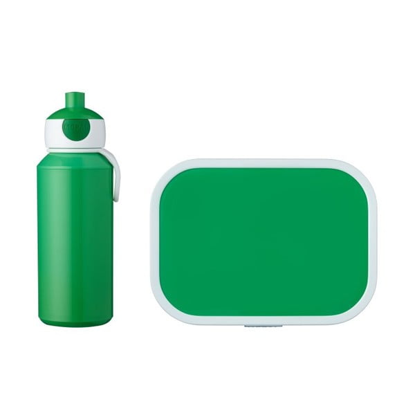 Комплект зелена кутия за закуски и бутилка за вода Campus Green - Mepal