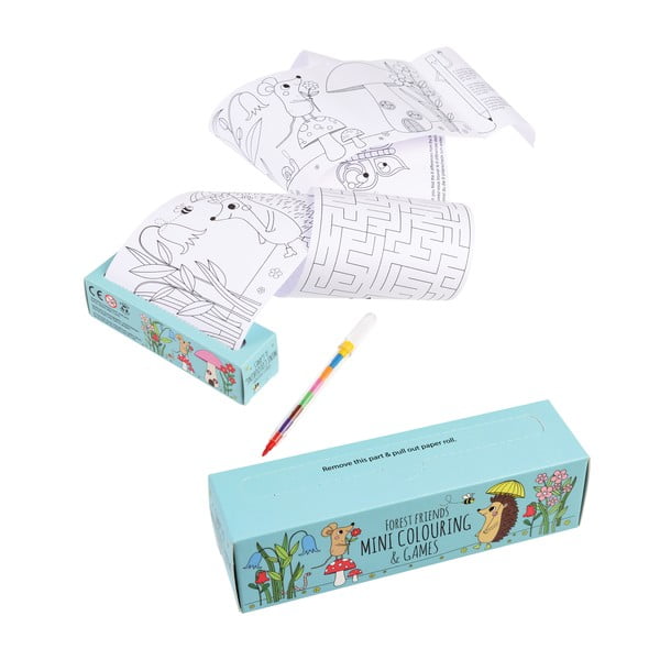 Пътуващ комплект детски книжки за оцветяване и пъзели Forest Forest Friends - Rex London-image-4