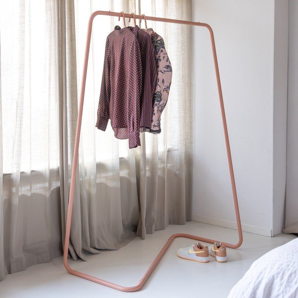 Стоманена стойка за дрехи в цвят сьомга 118x160x57 cm Hang-On – Spinder Design-image-1
