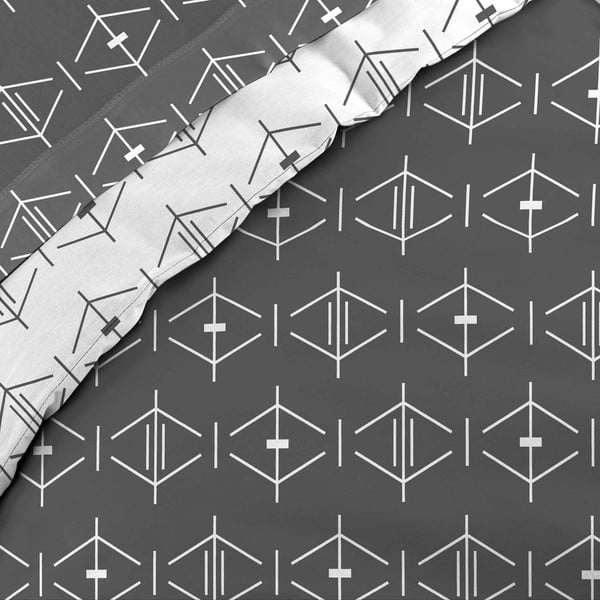 Бяла/тъмносива двойна/удължена памучна олекотена завивка 240x220 cm Aristide – douceur d'intérieur-image-3