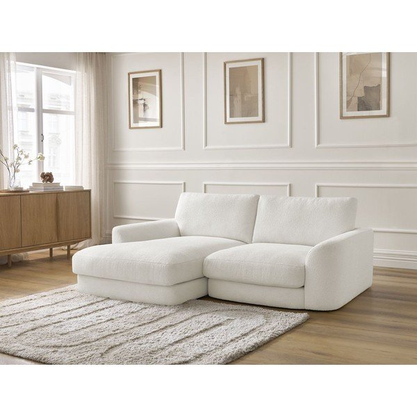 Бял ъглов диван от букле (ляв ъгъл) Leonore – Bobochic Paris-image-4