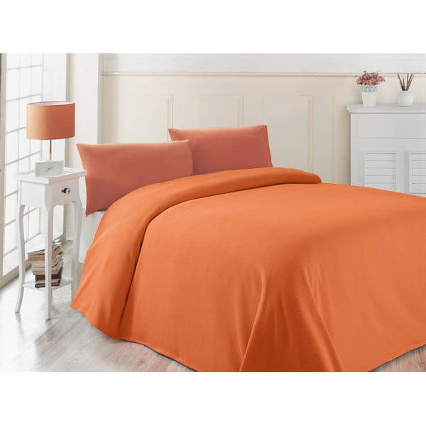 Оранжева олекотена покривка за легло Oranj, 200 x 230 cm - Mijolnir