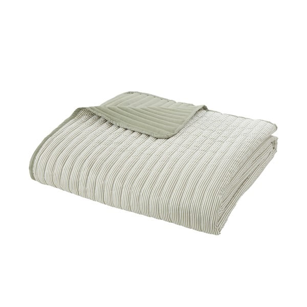 Зелено капитонирано покривало за легло 220x230 cm Stripe – Catherine Lansfield