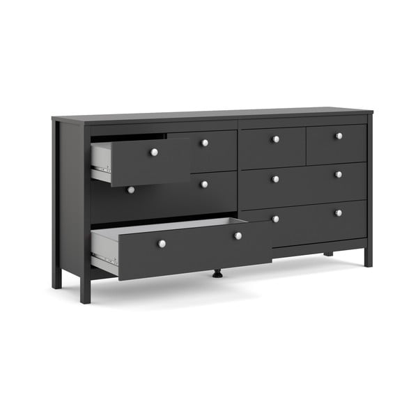 Черен нисък скрин 159x80 cm Madrid – Tvilum-image-3