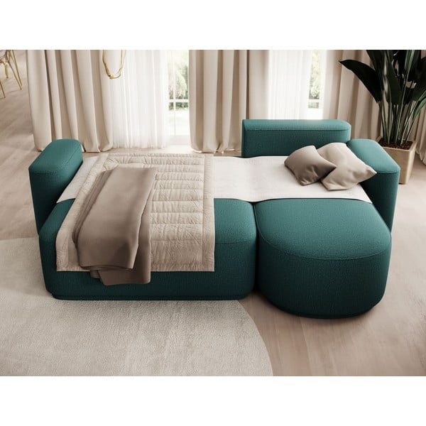 Зелен шенилов разтегателен ъглов диван с място за съхранение (десен ъгъл) Aurumm – ELTAP-image-4