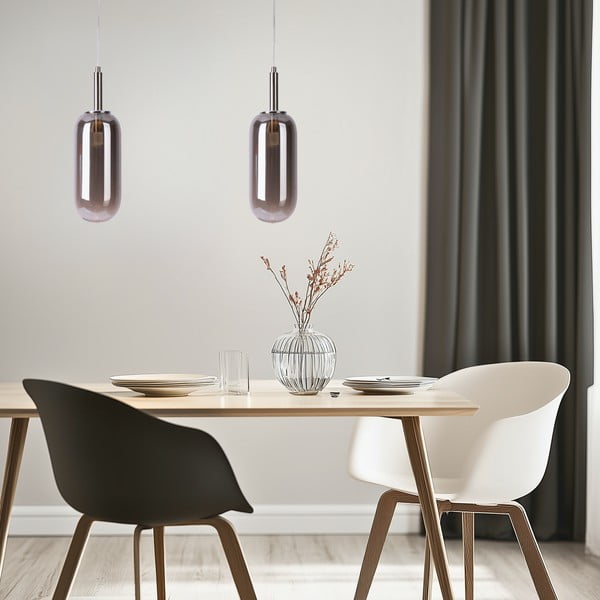 Антрацит LED висящо осветително тяло със стъклен абажур ø 13 cm Fiuggi – Candellux Lighting-image-4