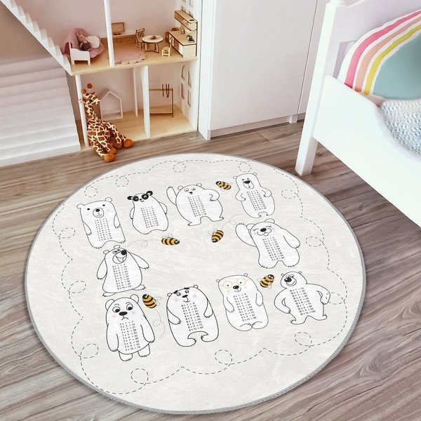 Кремав детски килим ø 100 cm Comfort - Mila Home-image-1