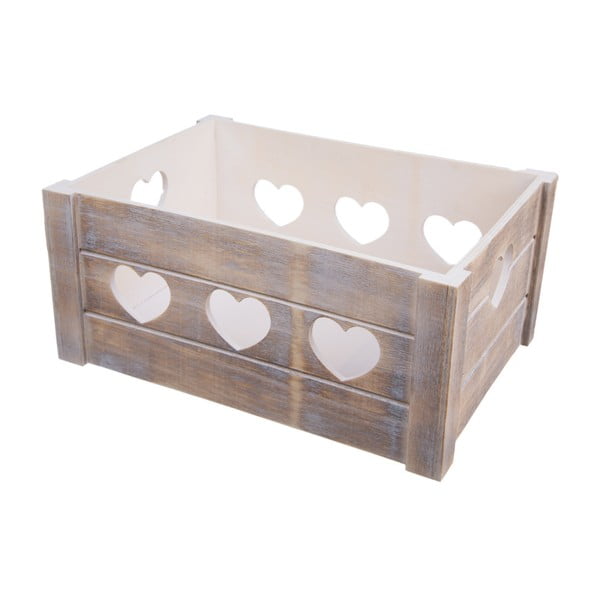 Дървена кутия с мотив сърце Orion, 31 x 14 cm