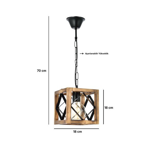 Висяща лампа от елхово дърво Zikzak Rustik - Opviq lights-image-2