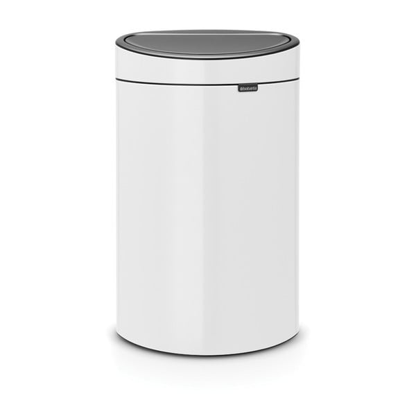 Бяло стоманено кошче за боклук, отваряне с докосване 40 l Touch Bin – Brabantia