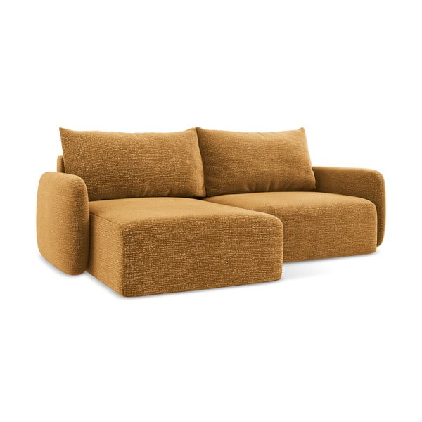 Оранжев разтегателен ъглов диван с място за съхранение (ляв ъгъл) Kalena – Makamii-image-2