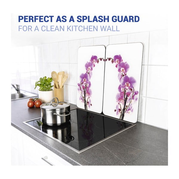 Комплект от 2 стъклени капака за печка Orchid, 52 x 30 cm Orchid Blossom - Wenko-image-2