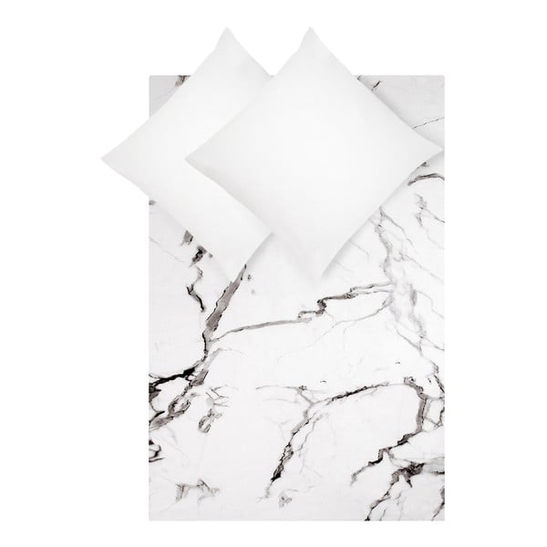 Бяло и черно спално бельо за двойно легло от памучен перкал , 200 x 200 cm Malin - Westwing Collection