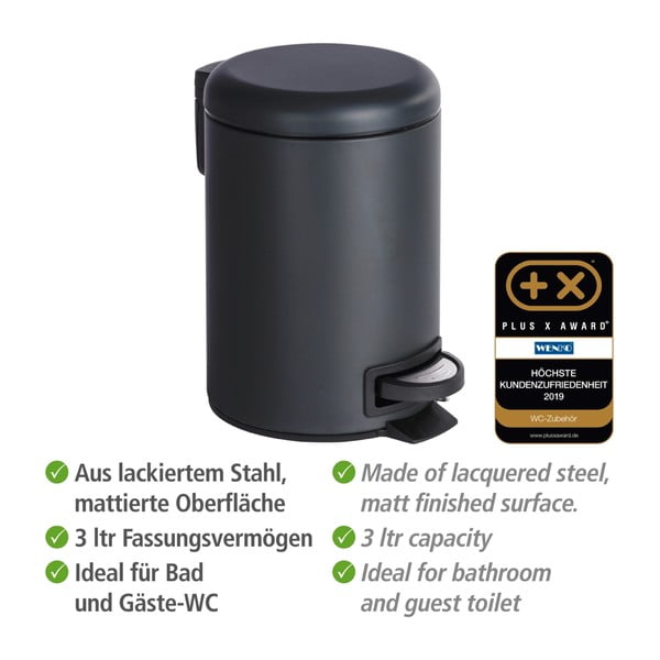 Черна кофа за боклук , 3 л Leman - Wenko-image-3