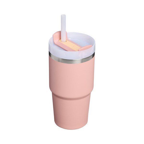 Прасковен  термос със сламка от неръждаема стомана 600 ml Quencher H2.O FlowState™ Tumble Peach Rose – Stanley-image-2