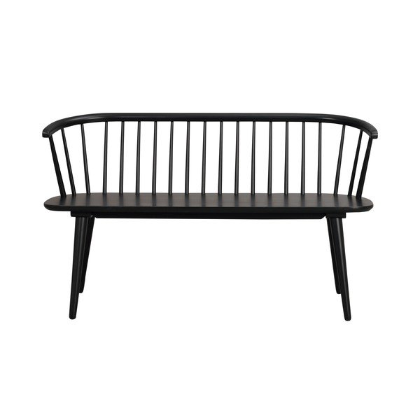 Черна дървена пейка Carmen - Rowico-image-2