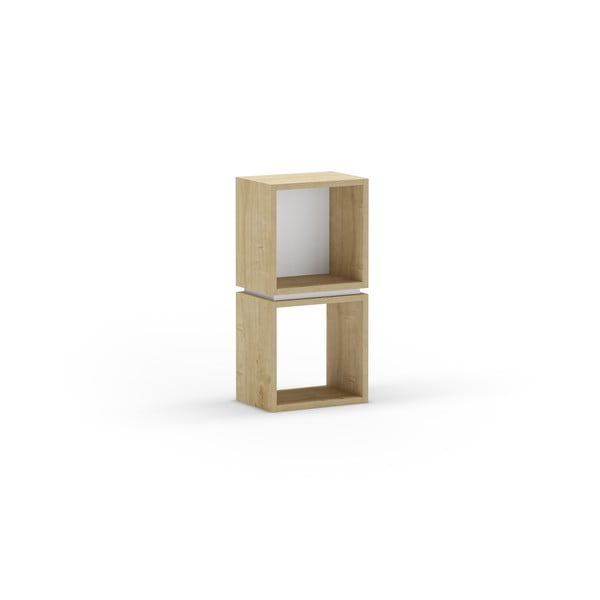 Бяло-естествена библиотека от декор от дъб  32x66 cm Lofty – Marckeric-image-1