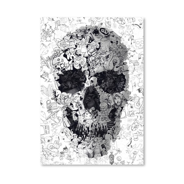 Autorský plakát Doodle Skull