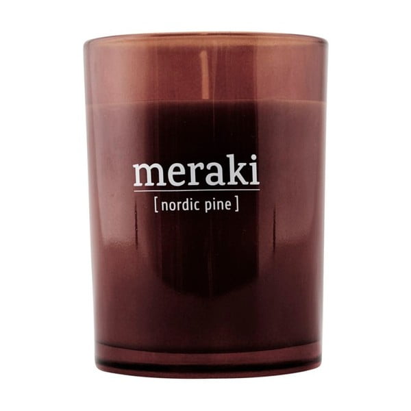 Органична свещ в стъкло с аромат на скандинавски бор, време на горене 35 часа - Meraki