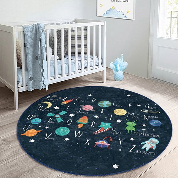 Тъмносин детски килим ø 100 cm Comfort - Mila Home-image-1