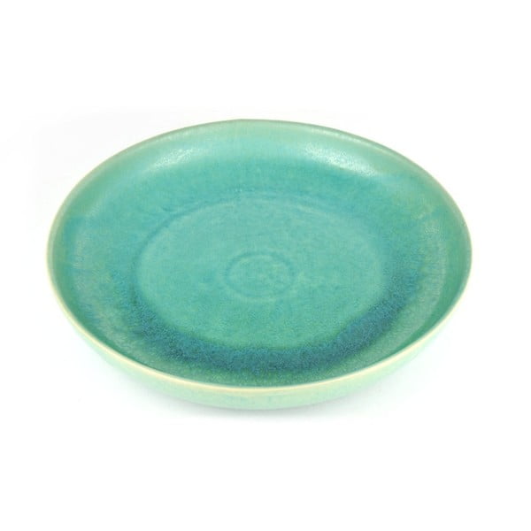 Modrozelený hluboký keramický talíř Made In Japan Hedon, ⌀ 28 cm