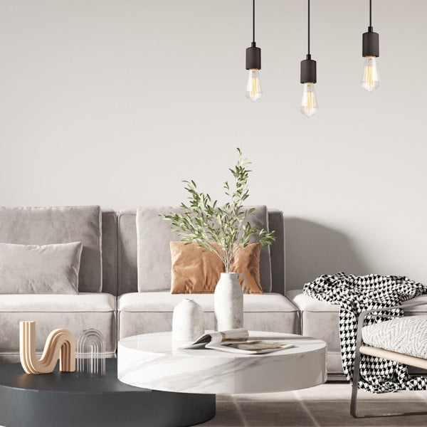 Черно висящо осветително тяло Leon - LAMKUR-image-1