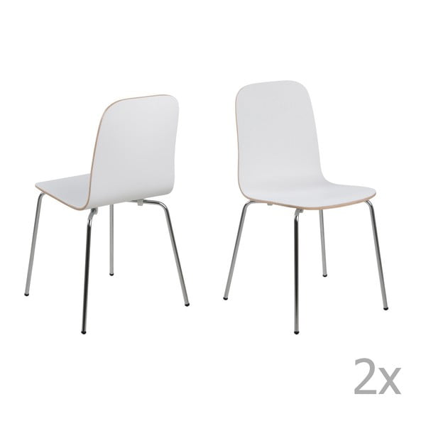 Sada 4 bílých jídelních židlí Actona Björn