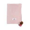 Розово муселиново бебешко одеяло 100x140 cm Pompon - Malomi Kids