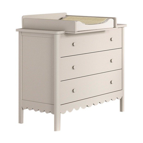 Бежов детски скрин с маса за преповиване 89x90x55 cm Swingo – Vipack