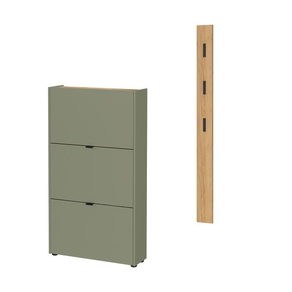 Комплект за коридор в естествен и кафяво-сив цвят 101x200x22 cm Ameca – Germania