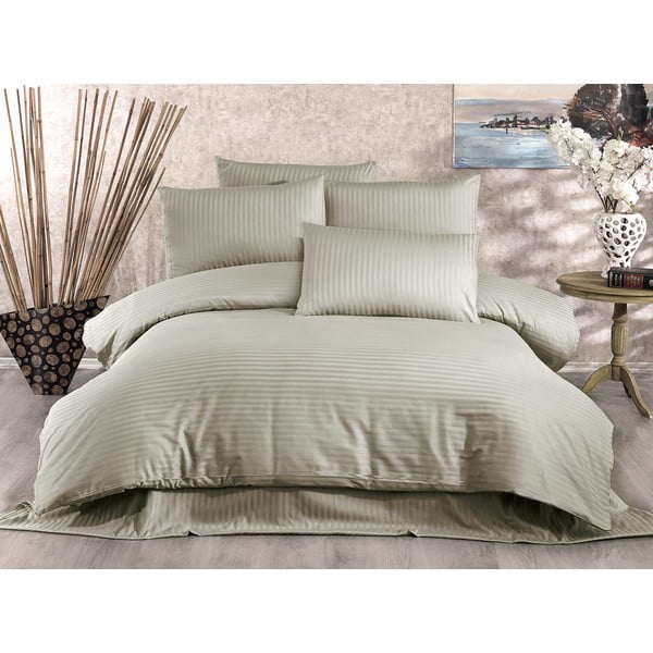 Бежово памучно спално бельо от сатен за двойно легло 200x200 cm Lilyum - Mijolnir