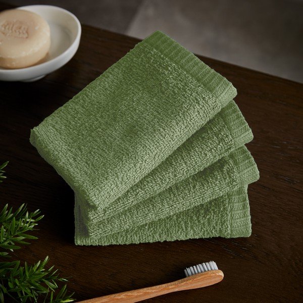 Зелени бързосъхнещи /от тери памучни кърпи в комплект 4 бр. 30x30 cm Quick Dry – Catherine Lansfield-image-1