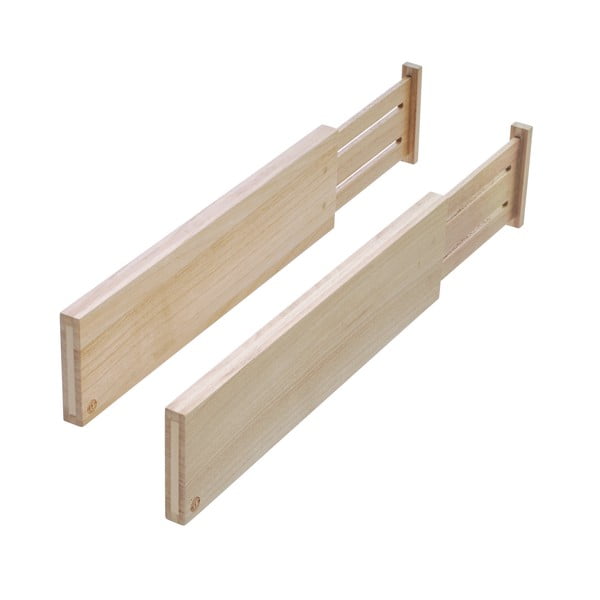 Комплект от 2 прегради за чекмеджета, изработени от дървесина от пауловния, височина 10,2 cm Eco - iDesign