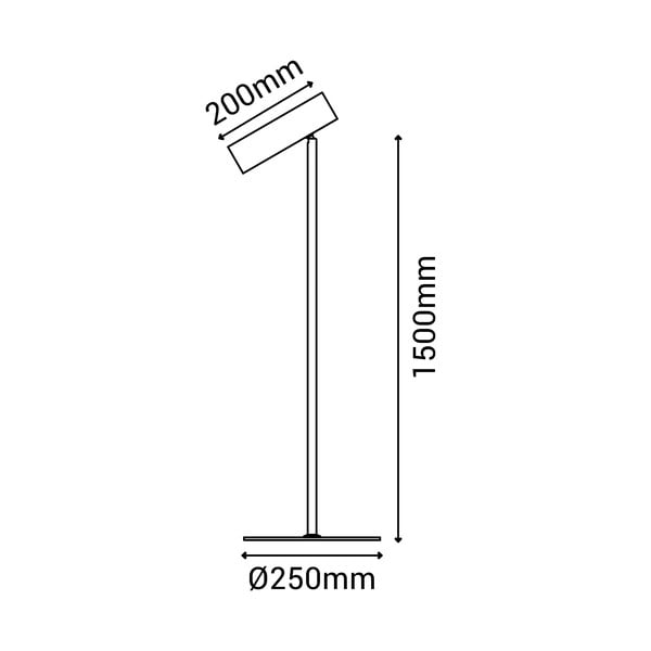 Черна подова лампа, височина 150 cm Milan - SULION-image-4