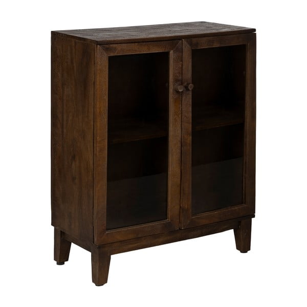 Кафява витрина от масивно манго 80x100x40 cm Ravi – Ixia