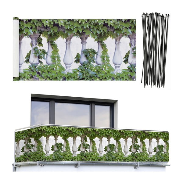 Зелен пластмасов параван за балкон 500x85 cm - Maximex-image-4